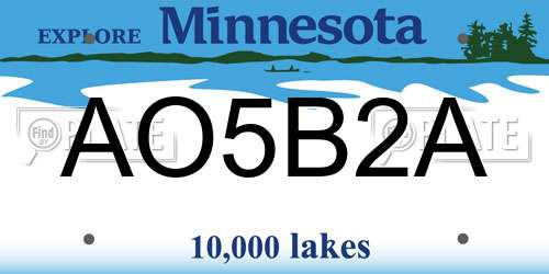 AO5B2A Minnesota License Plate
