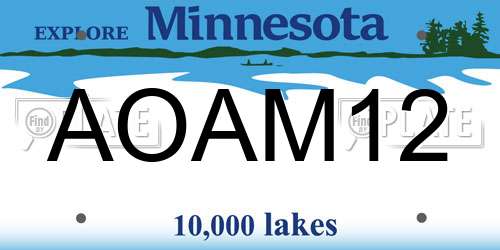 AOAM12 Minnesota License Plate