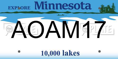 AOAM17 Minnesota License Plate