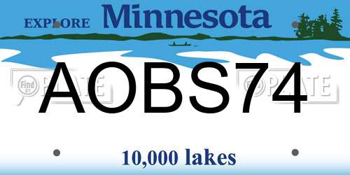 AOBS74 Minnesota License Plate