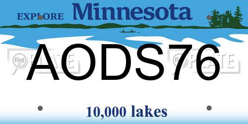 AODS76 Minnesota License Plate