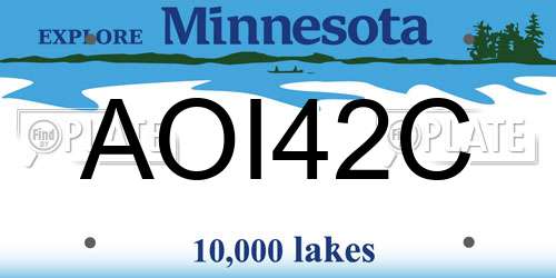 AOI42C Minnesota License Plate