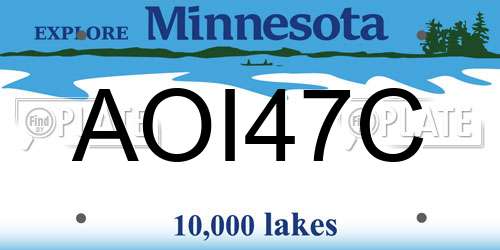 AOI47C Minnesota License Plate