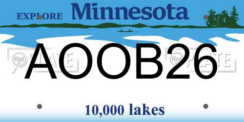 AOOB26 Minnesota License Plate