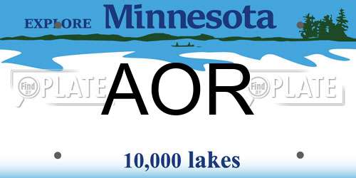 AOR Minnesota License Plate