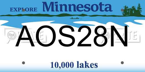 AOS28N Minnesota License Plate