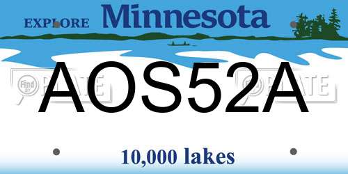 AOS52A Minnesota License Plate