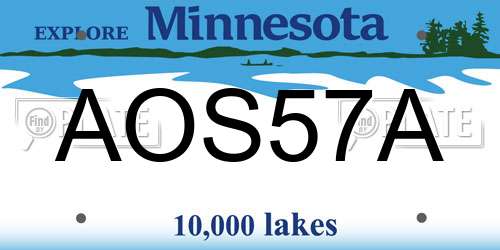 AOS57A Minnesota License Plate
