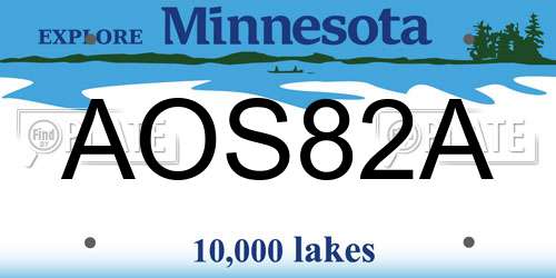 AOS82A Minnesota License Plate