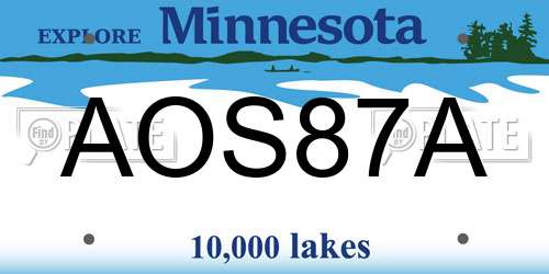 AOS87A Minnesota License Plate