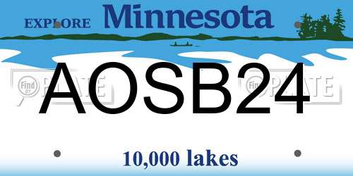 AOSB24 Minnesota License Plate