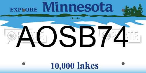 AOSB74 Minnesota License Plate