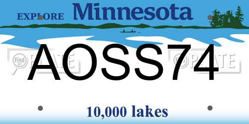 AOSS74 Minnesota License Plate