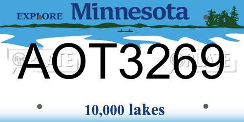 AOT3269 Minnesota License Plate