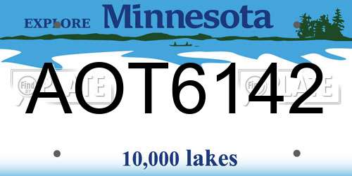 AOT6142 Minnesota License Plate