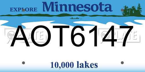 AOT6147 Minnesota License Plate