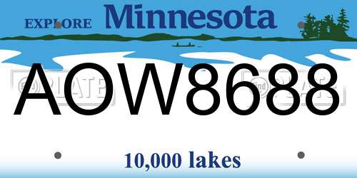AOW8688 Minnesota License Plate