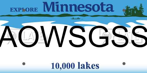 AOWSGSS Minnesota License Plate