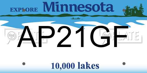 AP21GF Minnesota License Plate