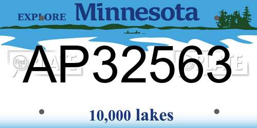 AP32563 Minnesota License Plate