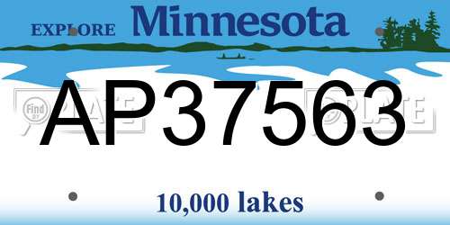 AP37563 Minnesota License Plate