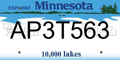 AP3T563 Minnesota License Plate