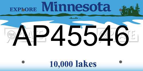 AP45546 Minnesota License Plate