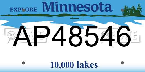 AP48546 Minnesota License Plate