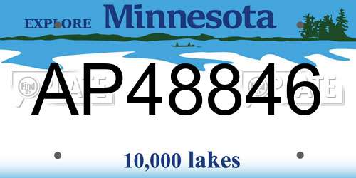 AP48846 Minnesota License Plate