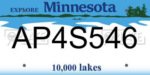 AP4S546 Minnesota License Plate