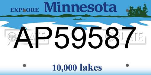 AP59587 Minnesota License Plate