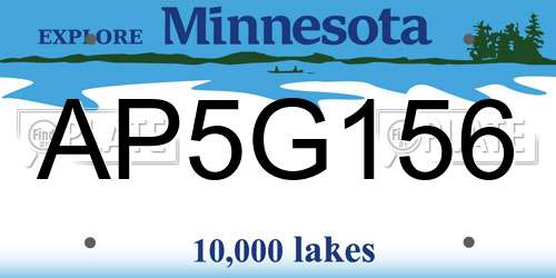 AP5G156 Minnesota License Plate