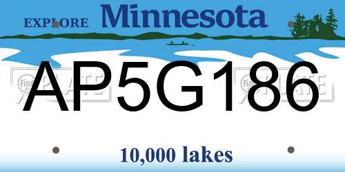 AP5G186 Minnesota License Plate