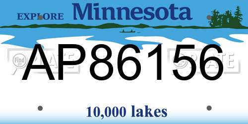 AP86156 Minnesota License Plate