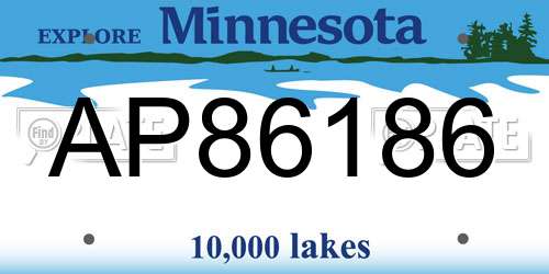 AP86186 Minnesota License Plate