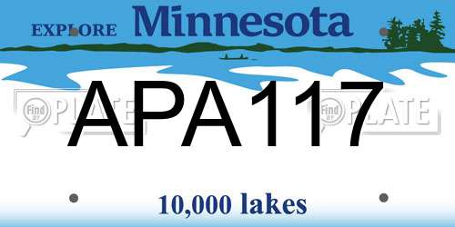 APA117 Minnesota License Plate