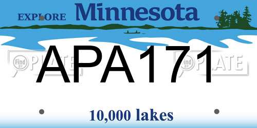 APA171 Minnesota License Plate