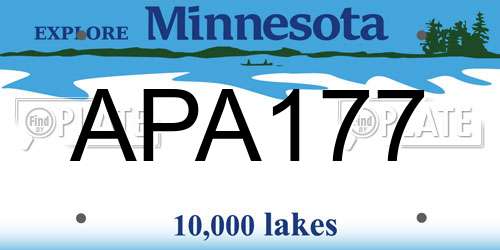 APA177 Minnesota License Plate