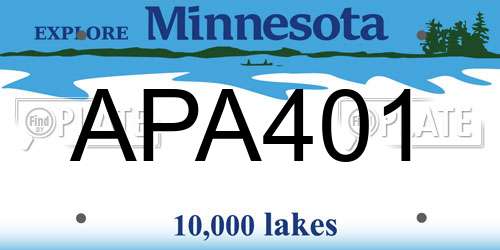 APA401 Minnesota License Plate