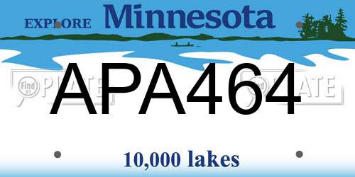 APA464 Minnesota License Plate
