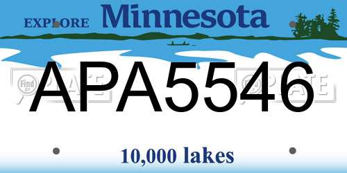 APA5546 Minnesota License Plate