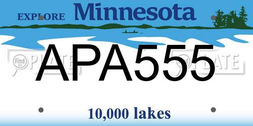 APA555 Minnesota License Plate