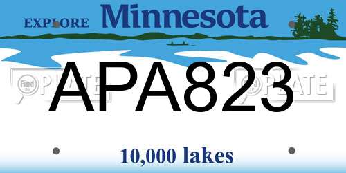 APA823 Minnesota License Plate