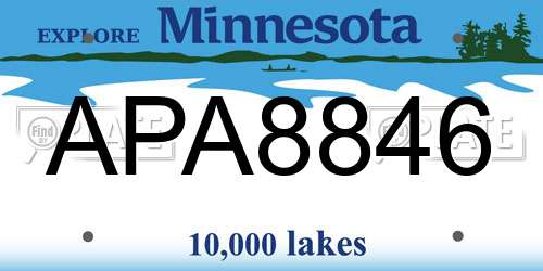 APA8846 Minnesota License Plate