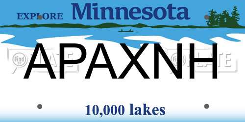 APAXNH Minnesota License Plate
