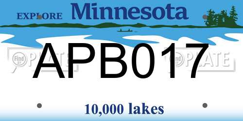 APB017 Minnesota License Plate