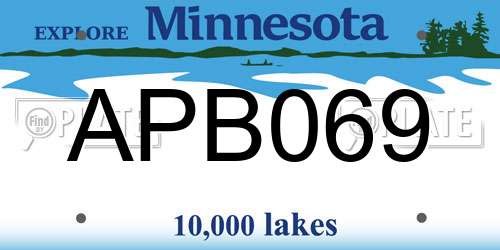 APB069 Minnesota License Plate