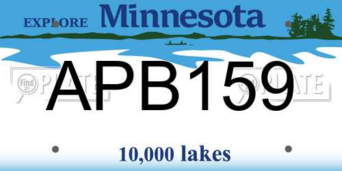 APB159 Minnesota License Plate