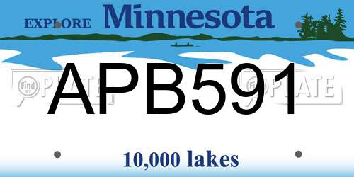 APB591 Minnesota License Plate
