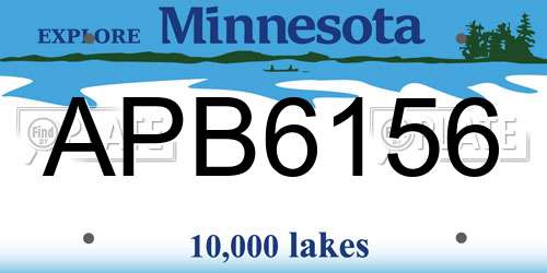 APB6156 Minnesota License Plate